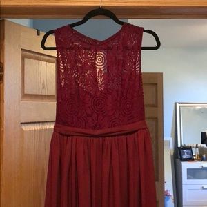 Custom Made Full Length Maroon Formal Dress